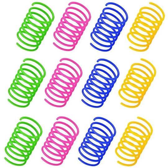 12-Piece Colorful Cat Spring Toy Set