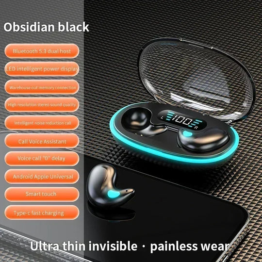 Mini Bluetooth 5.3 Wireless Sleep Earbuds with Charging Case