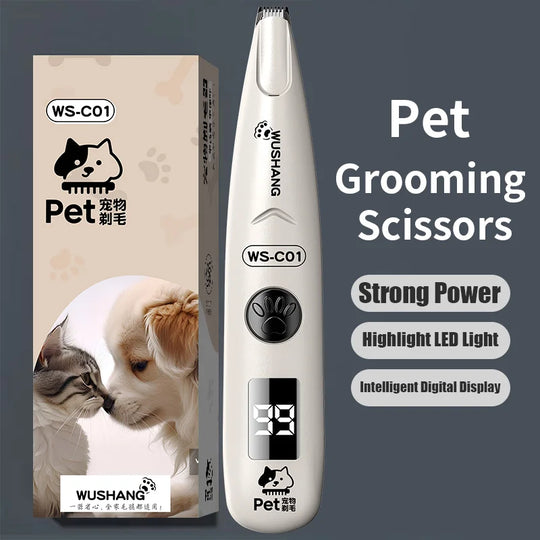 Rechargeable Pet Paw Trimmer with LED Light for Dogs &amp; Cats