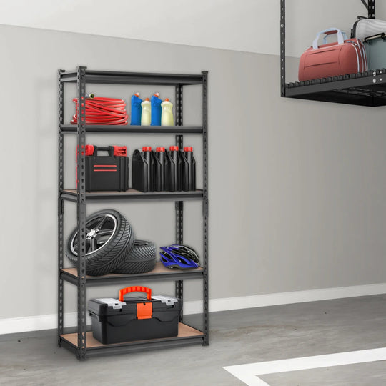Heavy Duty 5-Tier Metal Storage Shelf 30x12x60 Black