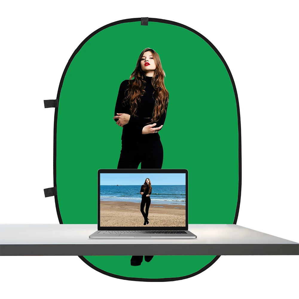 2-in-1 Foldable Green &amp; Blue Photography Backdrop