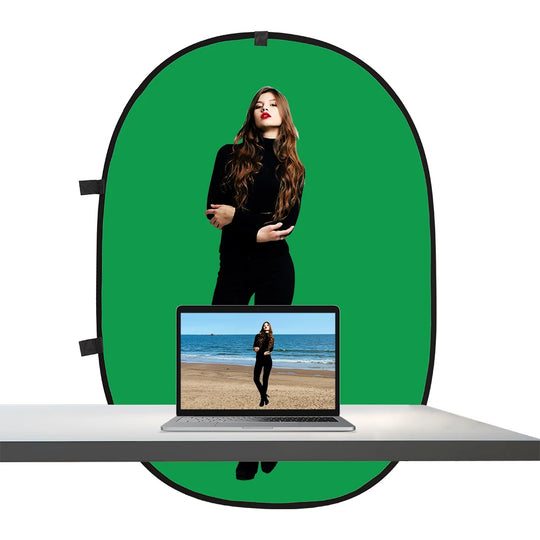2-in-1 Foldable Green &amp; Blue Photography Backdrop