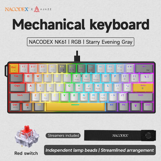 AJAZZ NK61 61-Key Wired RGB Mechanical Keyboard