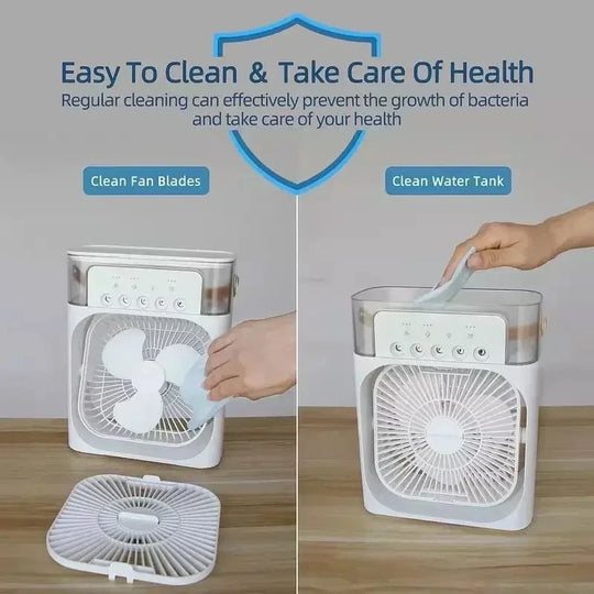 3-in-1 Portable Air Cooler Fan with Humidifier &amp; LED Light