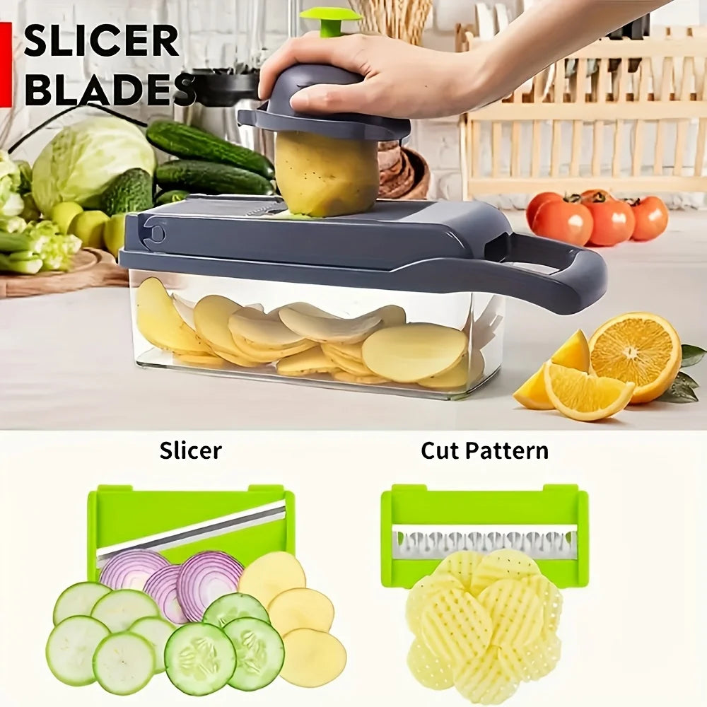 16-in-1 Manual Vegetable Chopper with Storage Container