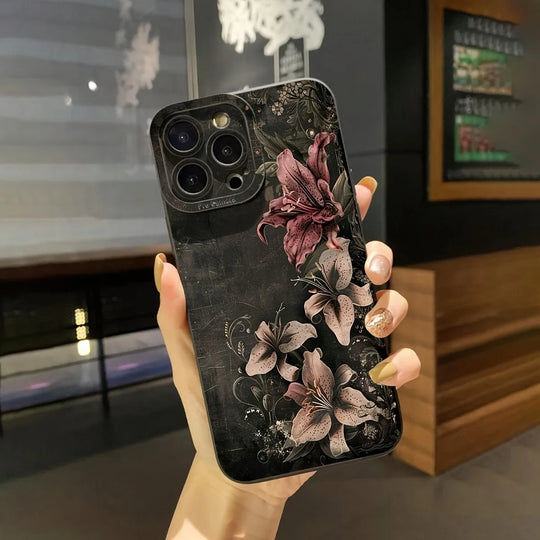 Luxury Floral TPU Phone Case for iPhone 13–17 Pro Max