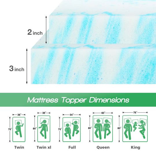 Cooling Gel Memory Foam Mattress Topper