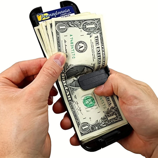 RFID Blocking Aluminum Wallet with Money Clip