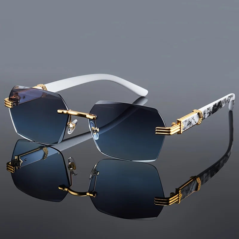 Rimless Rectangle UV400 Gradient Sunglasses