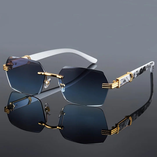 Rimless Rectangle UV400 Gradient Sunglasses