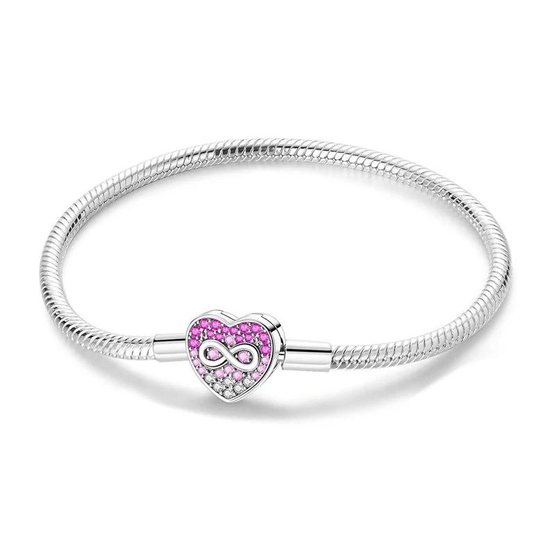 925 Sterling Silver Gold-Plated Heart Charm Bracelet