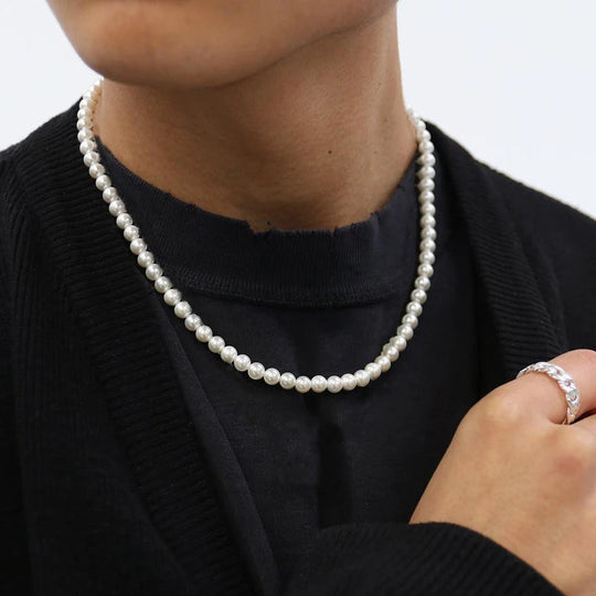 Classic White Simulated Pearl Choker Necklace
