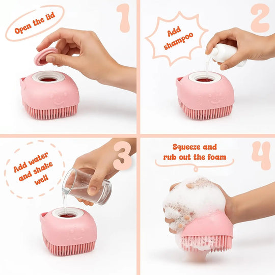Silicone Pet Grooming Bath Brush for Deshedding
