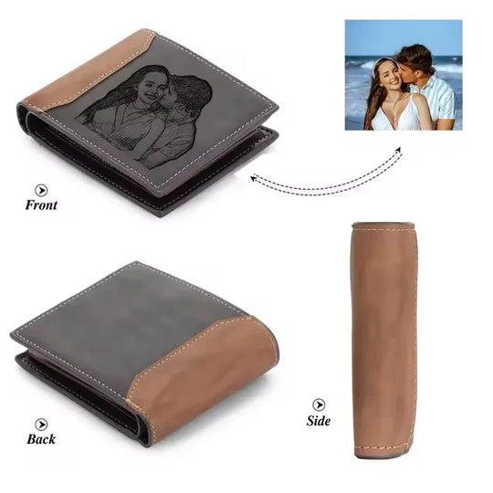 Personalized Engraved PU Leather Bifold Wallet