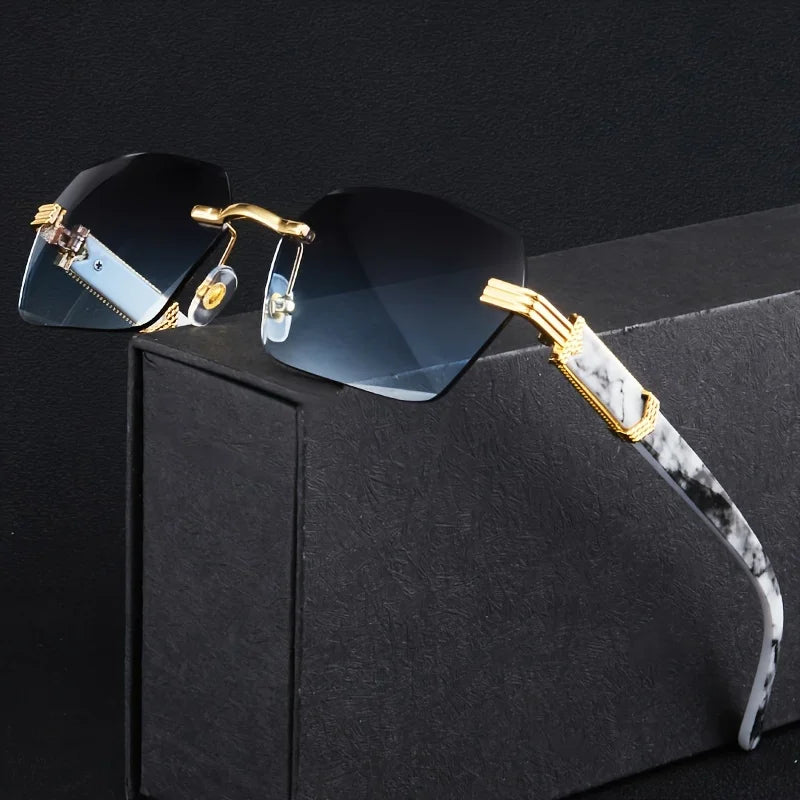 Rimless Rectangle UV400 Gradient Sunglasses
