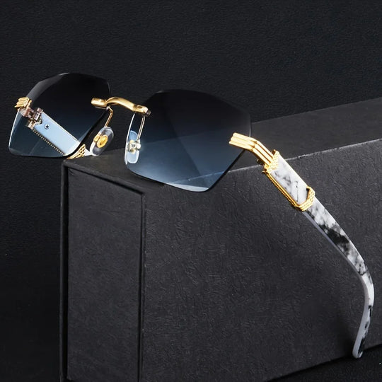Rimless Rectangle UV400 Gradient Sunglasses