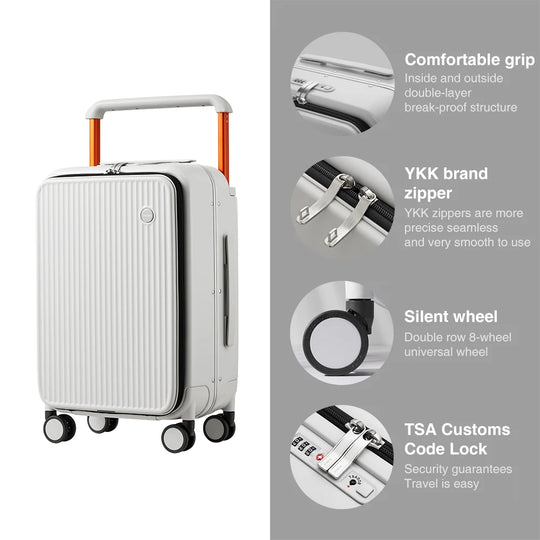 20" PC Carry-On Luggage with Front Laptop Pocket