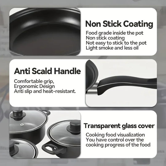 13-Piece Nonstick Induction Cookware Set with Utensils