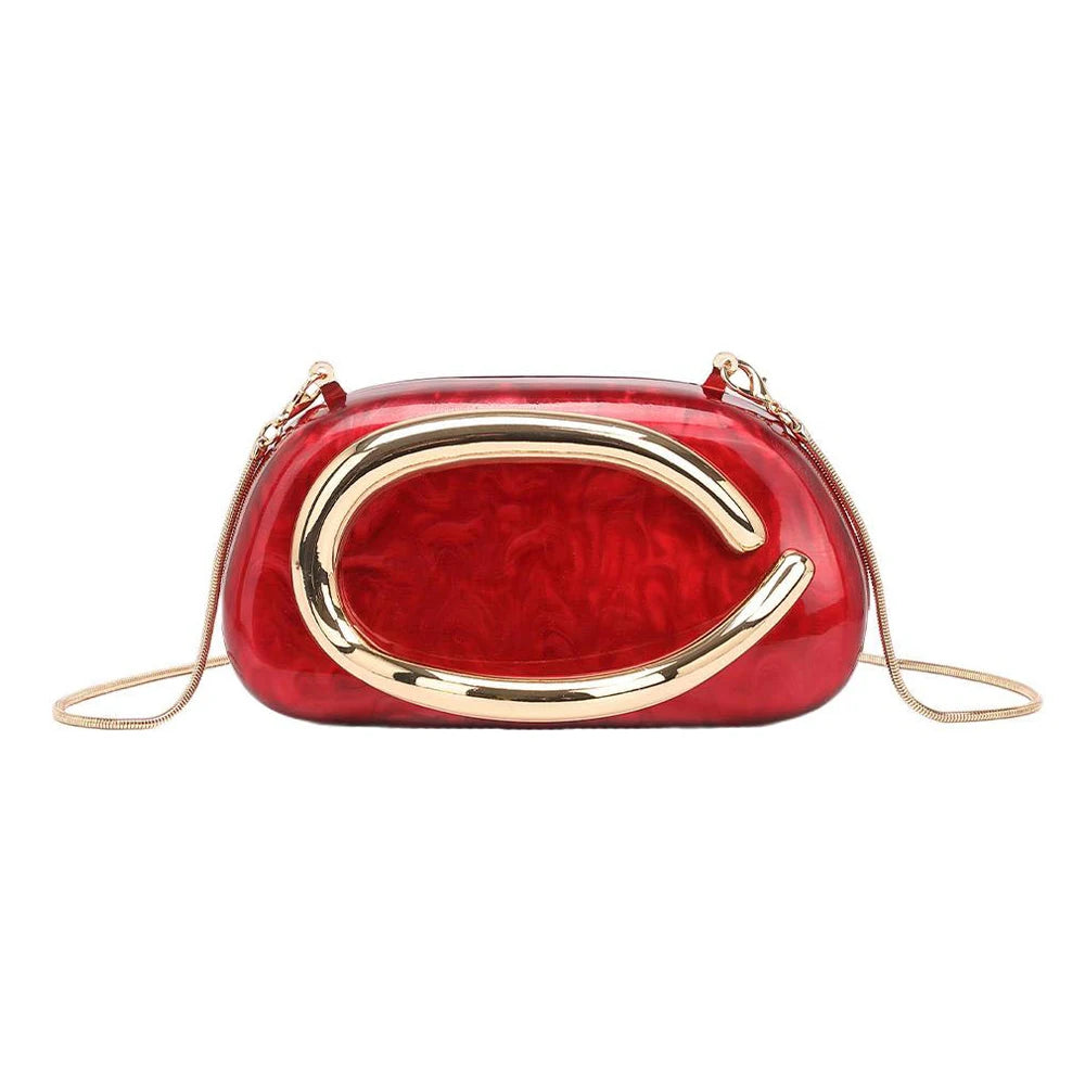Luxury Acrylic Box Clutch Evening Crossbody Bag