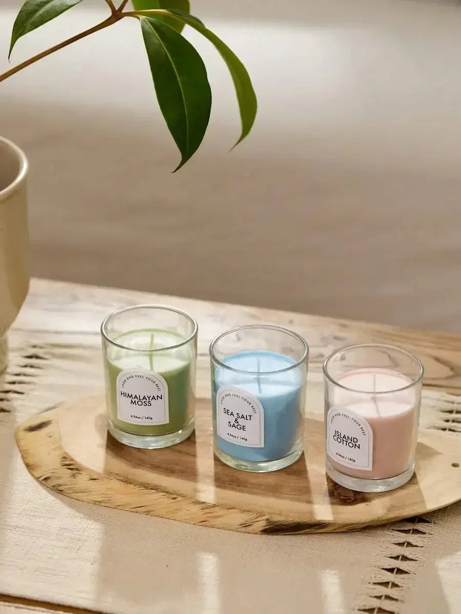 Long-Lasting Scented Aromatherapy Glass Jar Candle