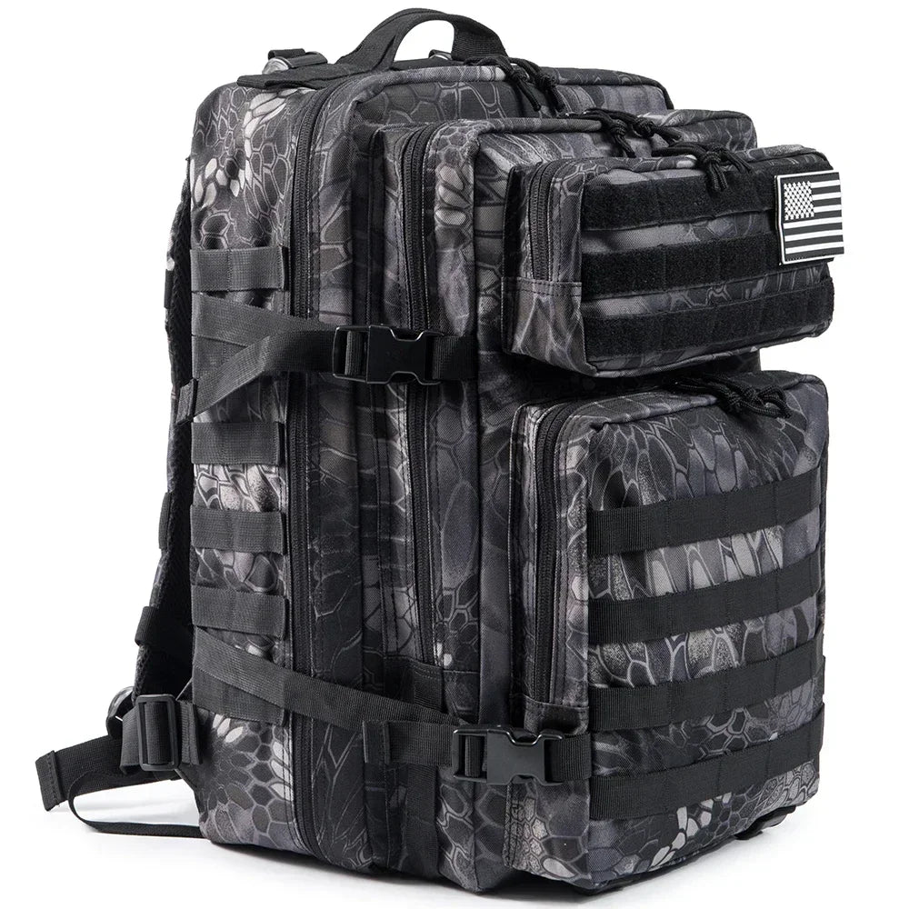 45L Tactical Backpack with Multi-Compartment Storage