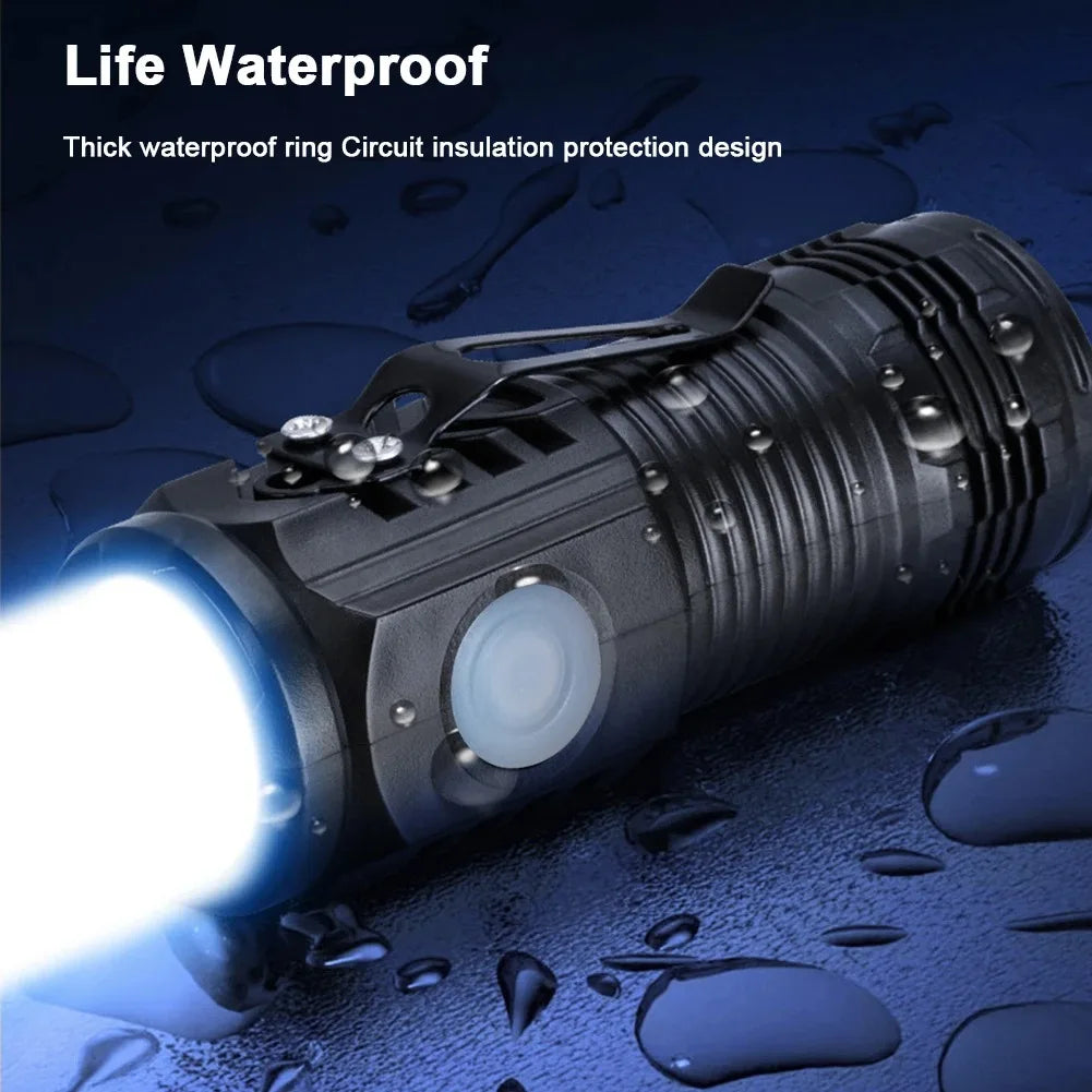 Mini USB-C Rechargeable LED Flashlight with Hat Clip