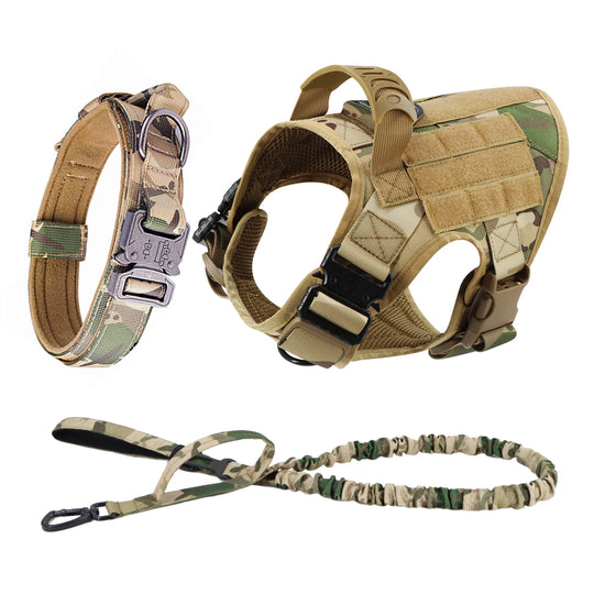 Large Dog Tactical Harness - Collar &amp; Leash Set