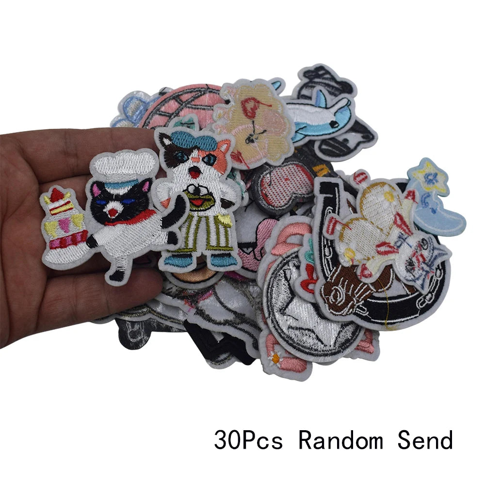 30-Piece Assorted Embroidered Clothing Patches