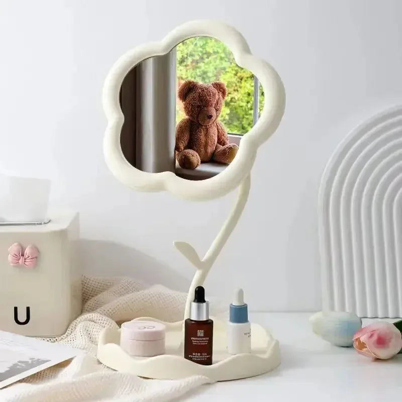 Flower Vanity Mirror with Storage Tray