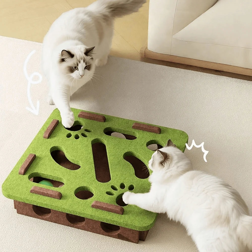 Interactive Cat Puzzle Toy with Maze Tunnel &amp; Bell Ball