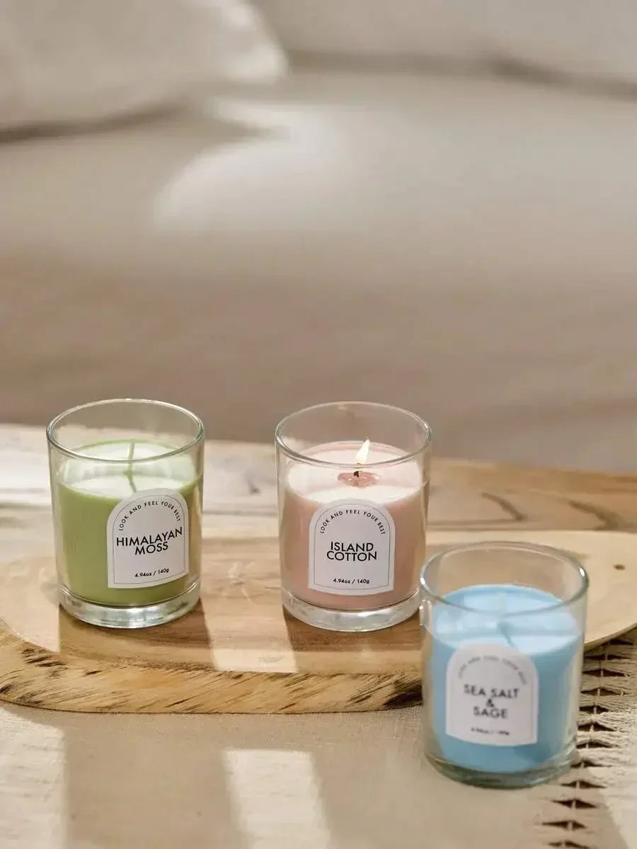 Long-Lasting Scented Aromatherapy Glass Jar Candle