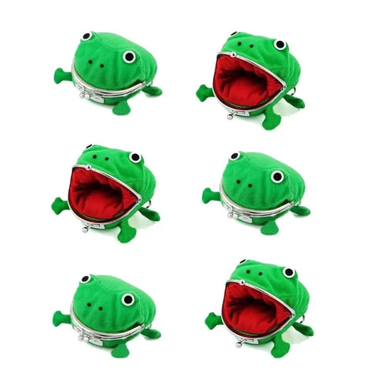 Cute Plush Frog Coin Purse with Kiss Lock
