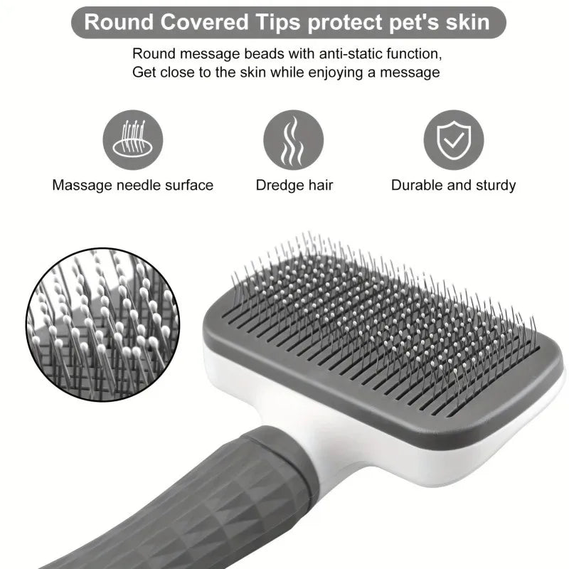 Self Cleaning Pet Slicker Brush for Dogs &amp; Cats