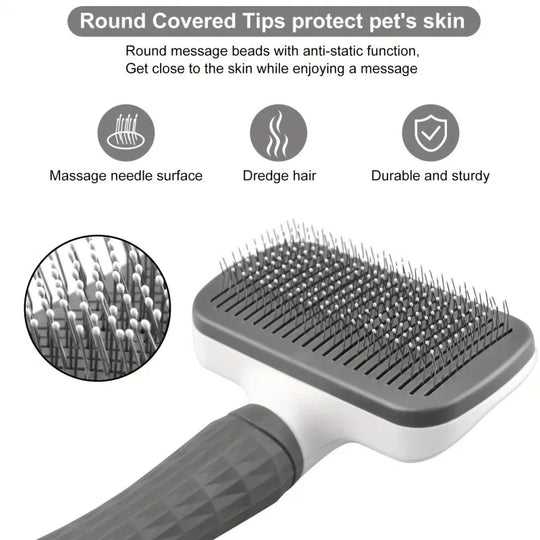 Self Cleaning Pet Slicker Brush for Dogs &amp; Cats