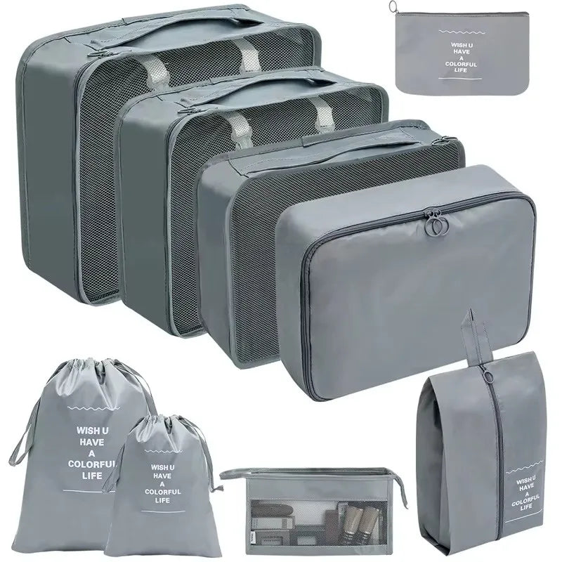 10-Piece Travel Packing Cubes Set with Shoe &amp; Toiletry Bags