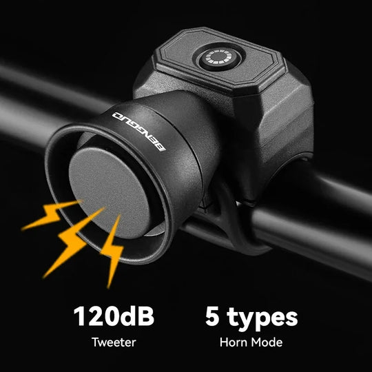 Rechargeable Electric Bike Horn 120dB Waterproof Handlebar Bell