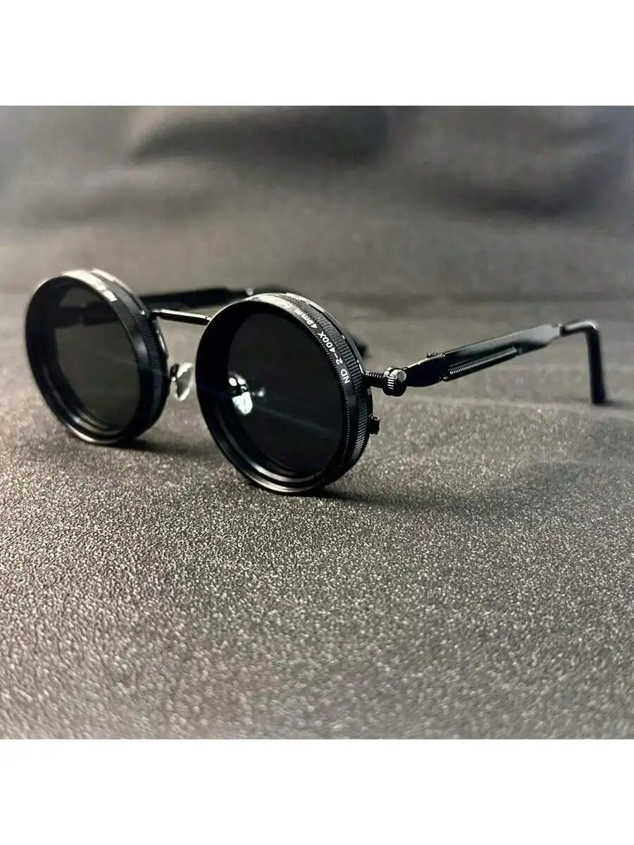 Retro Round Steampunk Polarized UV400 Sunglasses