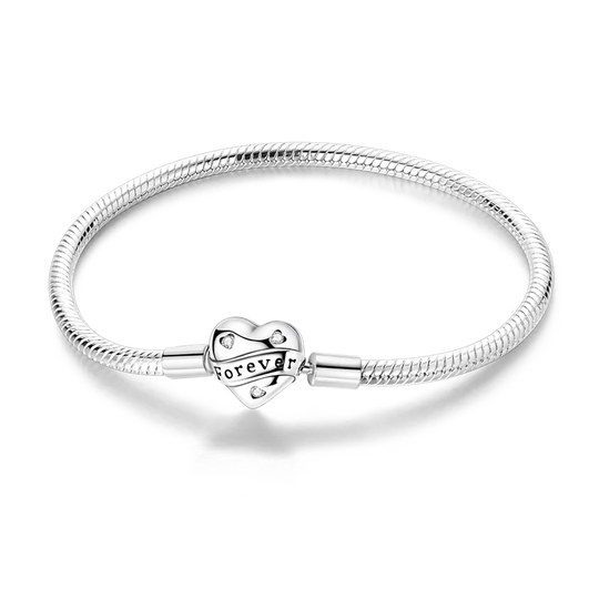 925 Sterling Silver Gold-Plated Heart Charm Bracelet