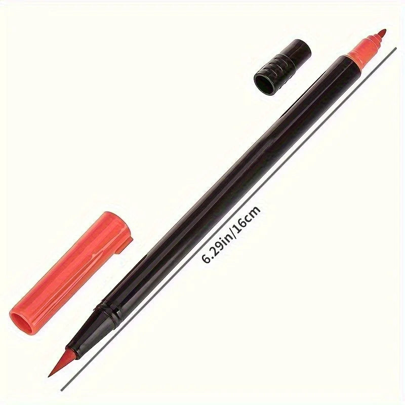 24-Color Dual Tip Brush Pen Art Marker Set