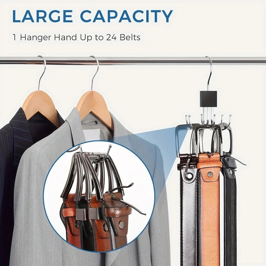 360° Rotating Foldable Multi-Hook Belt Hanger