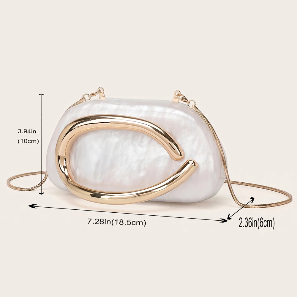 Luxury Acrylic Box Clutch Evening Crossbody Bag