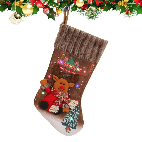 LED Light-Up Christmas Stocking with Snowman
