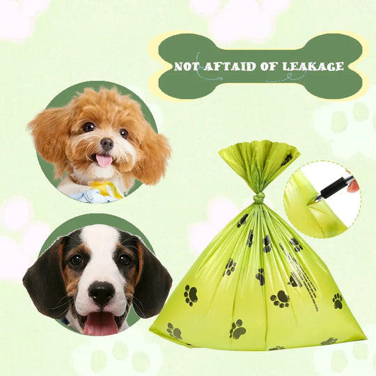 Extra Thick Dog Poop Bags with Paw Print Design