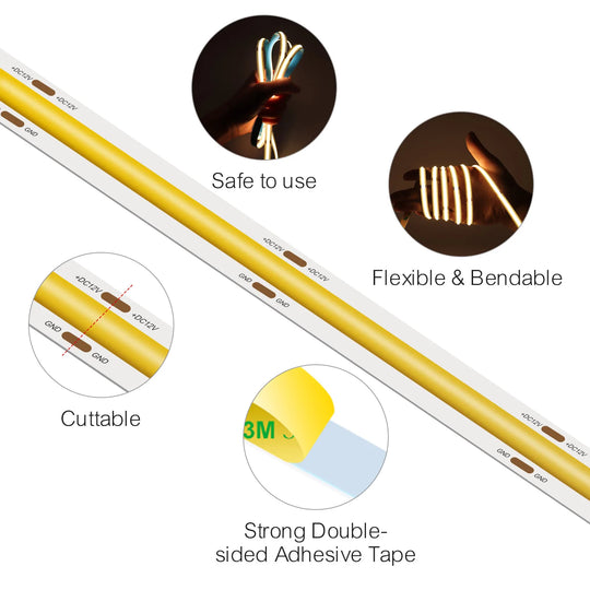 COB LED Strip Light 12V/24V Flexible Tape Light