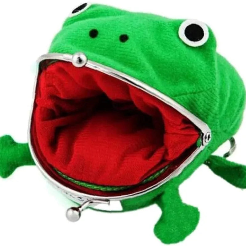 Cute Plush Frog Coin Purse with Kiss Lock