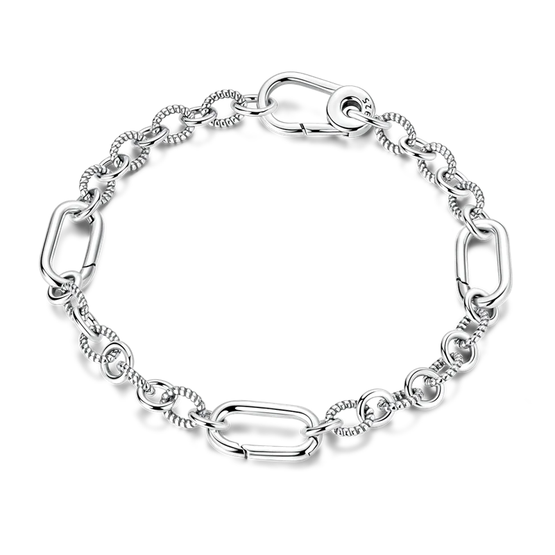 925 Sterling Silver Gold-Plated Heart Charm Bracelet