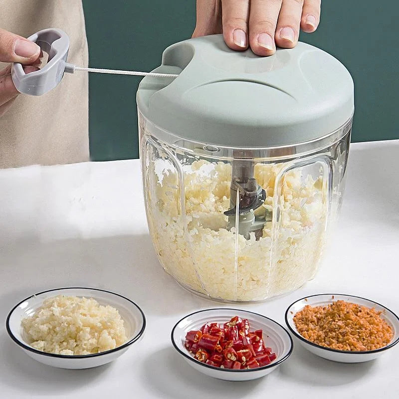 Pull String Food Chopper Vegetable Cutter