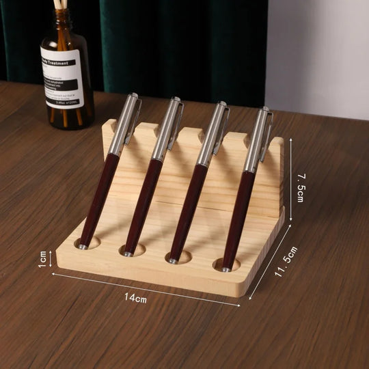 Walnut Wood Desk Organizer Pen Holder &amp; Phone Stand