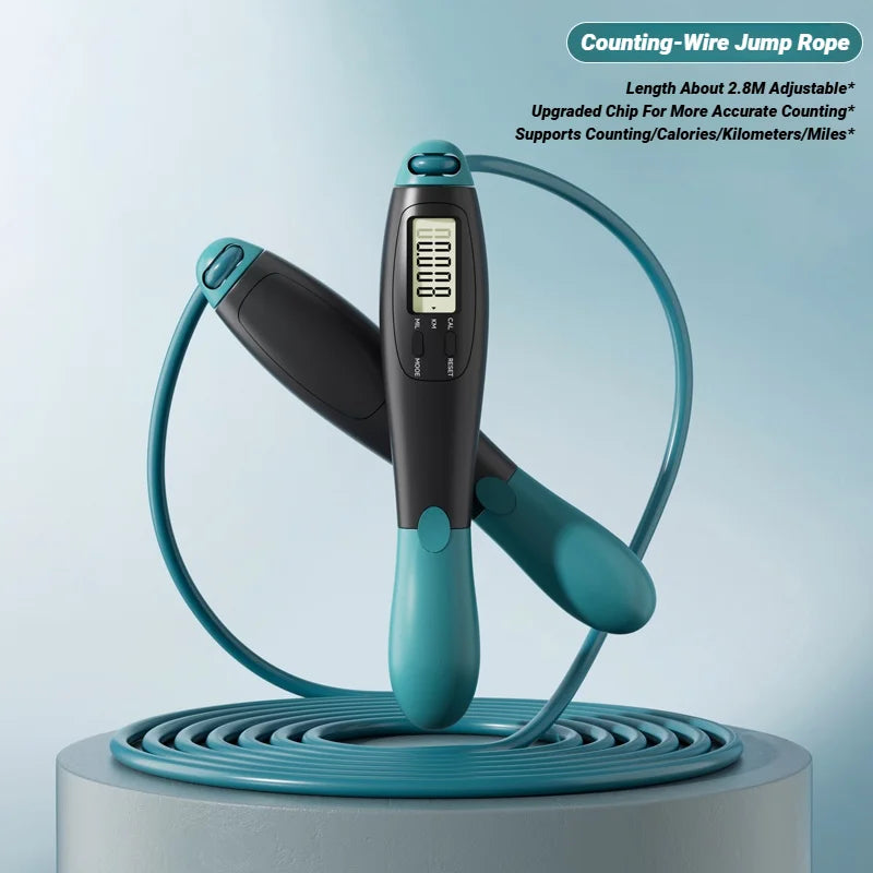 Counting Jump Rope with Electronic Counter Adjustable Steel Cable