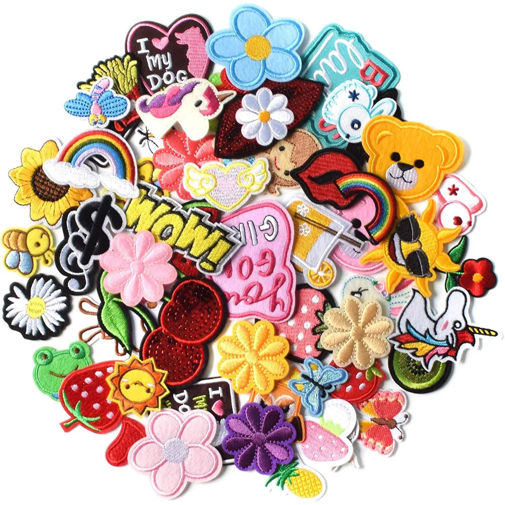 30-Piece Assorted Embroidered Clothing Patches